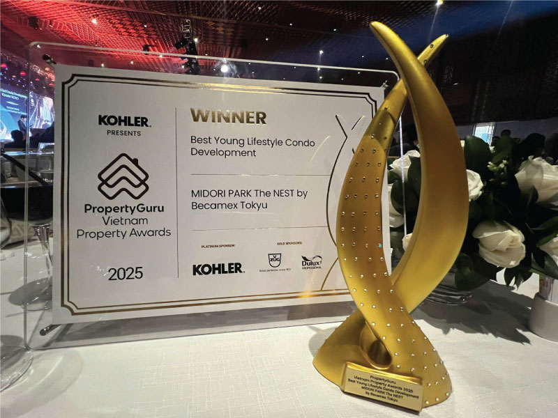 Midori Park The NEST được hội đồng giám khảo đánh giá cao nhờ việc kiến tạo không gian sống đầy cảm hứng và bền vững.